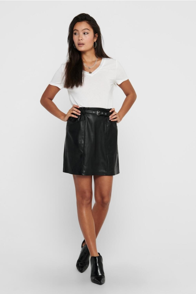 ONLHEIDI FAUX LEATHER SKIRT OTW NOO 15229099 BLACK