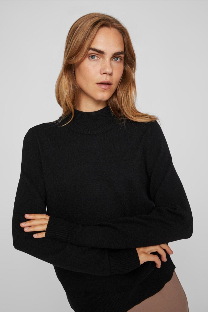 VIRIL CREWNECK L/S KNIT TOP - NOOS 14074306 BLACK