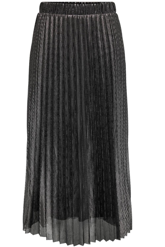 ONLSHOW SHINE PLISSE SKIRT JRS 15310184 Black/Gun metal