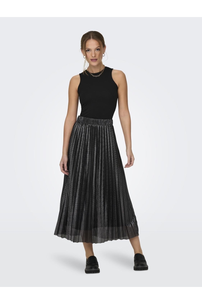 ONLSHOW SHINE PLISSE SKIRT JRS 15310184 Black/Gun metal