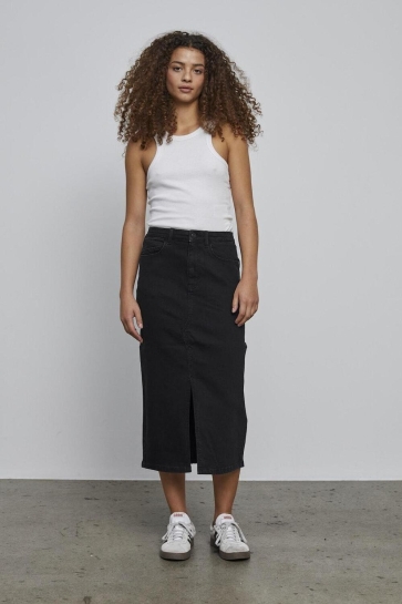 Noisy may Rok NMKATH NW SLIT MIDI SKIRT VI478BL N 27030078 BLACK DENIM