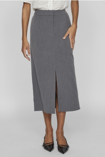 Vila Rok VIVARONE HW LONG SKIRT - NOOS 14099994 MEDIUM GREY MELANGE