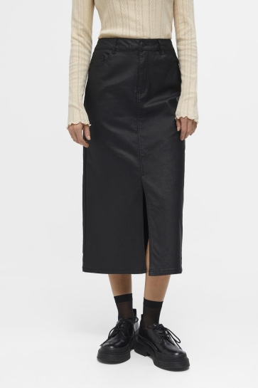 Object Rok OBJNAYA COATED MW SKIRT NOOS 23043432 Black