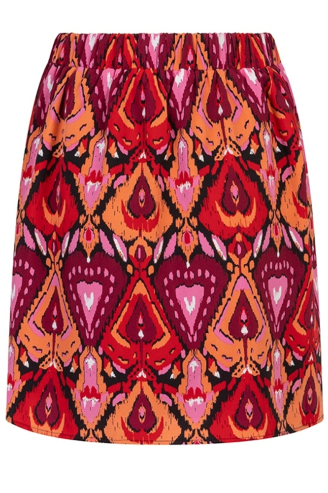 SKIRT AUBRIE PI39 787 Heart Ikat Print