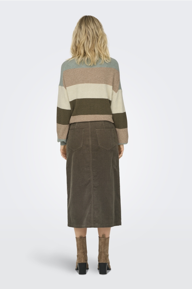 ONLMOXIE HW LONG SLIT CORD SKIRT CC 15325088 COFFEE QUARTZ