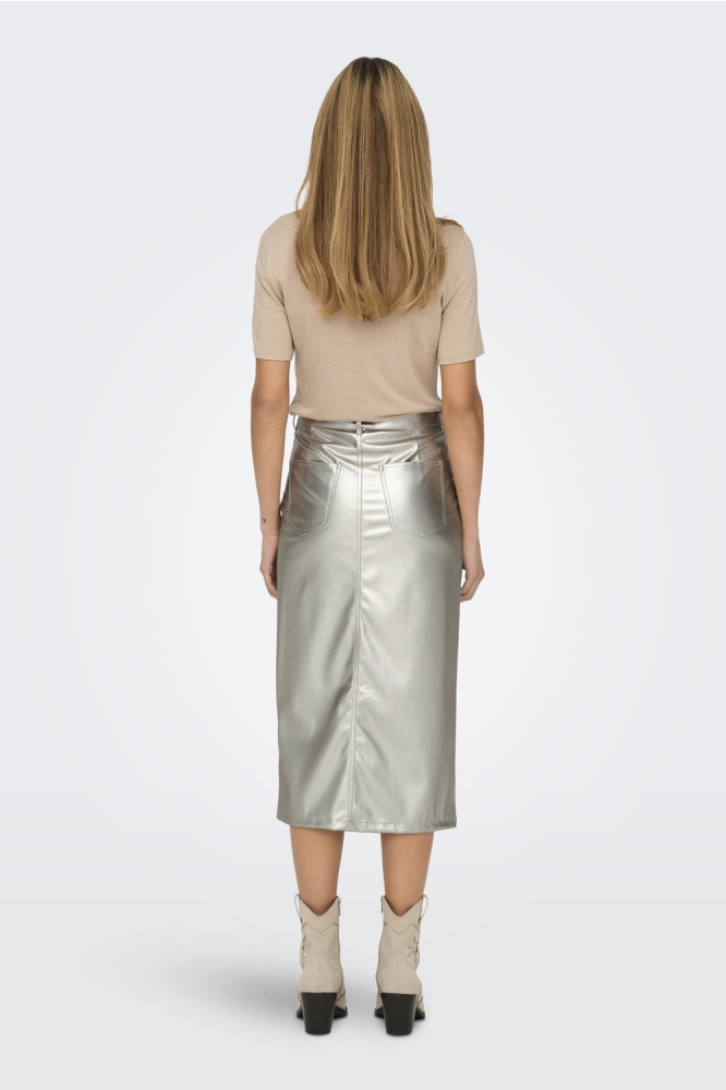 ONLLOLA-ELYNA HW METAL LONG SKIRT P 15328037 SILVER