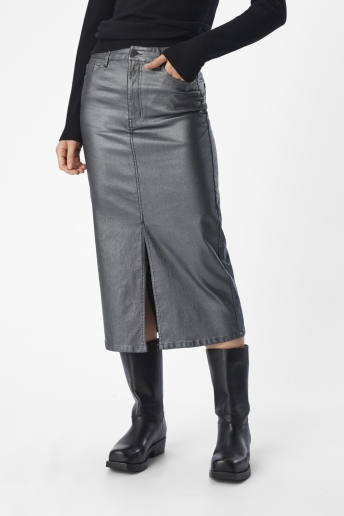 Object Rok OBJNAYA COATED MW SKIRT NOOS 23043432 BRUSHED NICKEL/COL