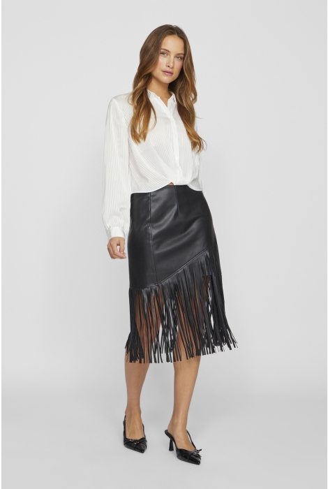 Vila vipen coated hw frill skirt