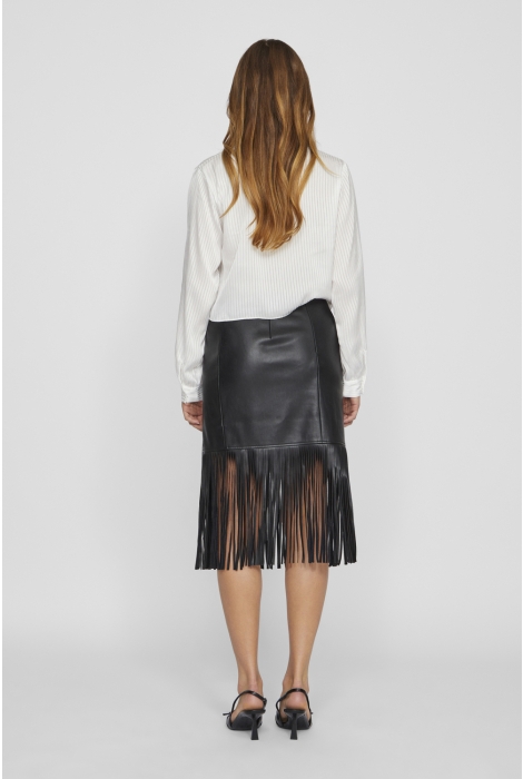 Vila vipen coated hw frill skirt