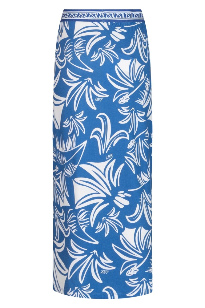ROSIE PRINTED LONG SKIRT WITH DETAILS 242 1010/0016 STRONG BLUE/WHITE
