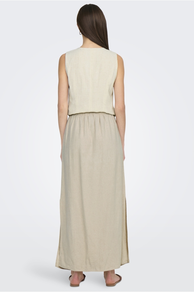 JDYSAY MW MAXI SLIT SKIRT WVN NOOS 15338770 OATMEAL/MELANGE