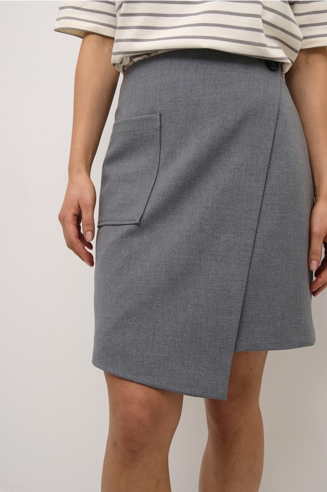 KAEDEN WRAP SKIRT 10508821 100123 GREY MELANGE