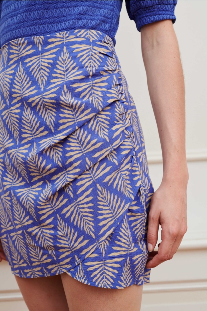 SKIRT MILOU QB31 1 807 zigzag leaves print