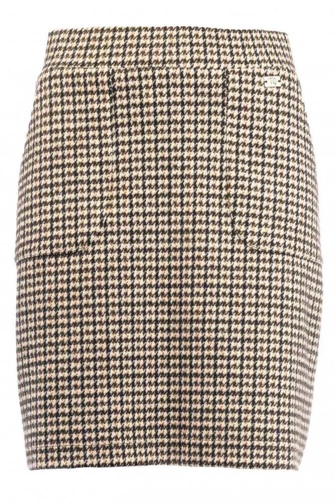 JOEY SKIRT PIED DE POULE 00TQ190UZ BEIGE BLACK BROWN