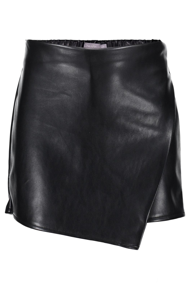 PU SKORT MET OVERSLAG 46542K BLACK