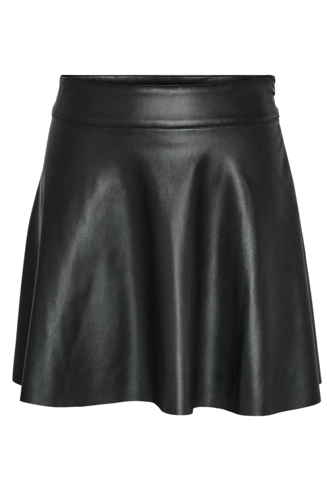 NMANDY PU HW FLARED SKIRT WVN NOOS 27028748 Black