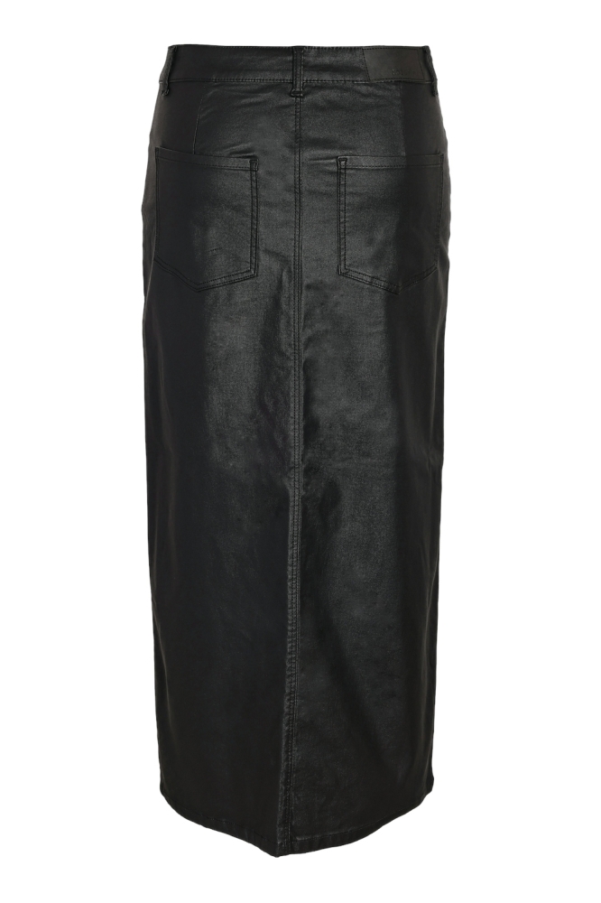 NMKATH NW SLIT LONG SKIRT COATED BL 27031002 Black