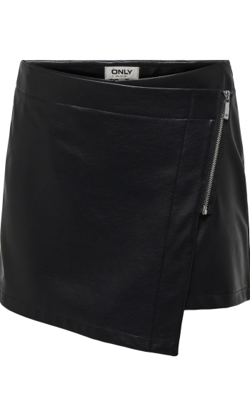 ONLCOLLIE HW FAUX LEATHER SKORT PNT 15331872 Black