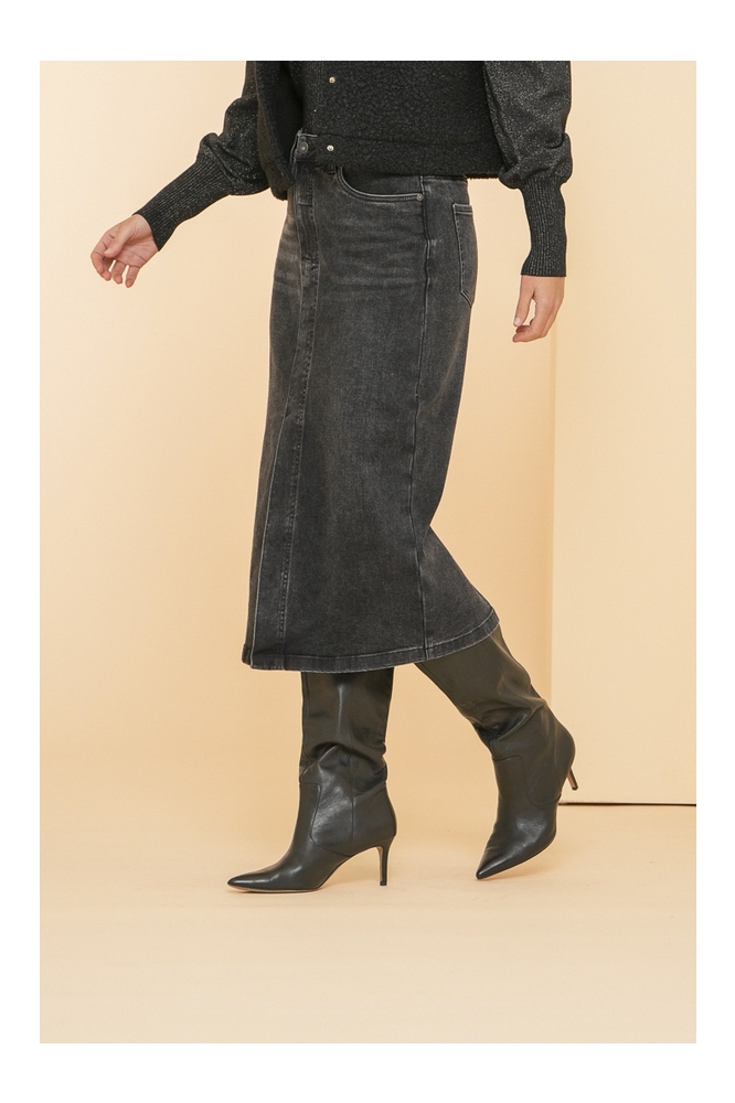 DENIM ROK MET PRINT 46504 10 000950 Anthracite Denim