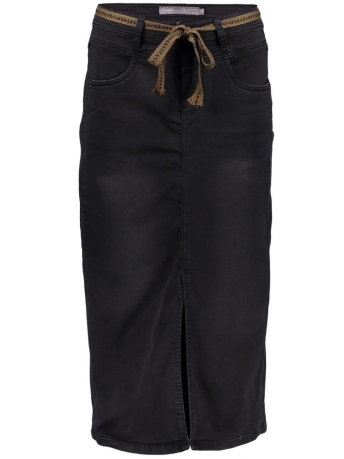 Geisha Rok SPIJKERROK MET SPLIT EN CEINTUUR 46510 10 000850 Black Denim