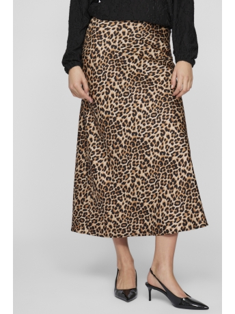 Vila Rok VIELLETTE HW MIDI SKIRT - NOOS 14084182 Caramel Cafè/LEOPARD