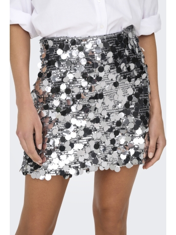 Only Rok ONLJADEL SEQUINS SKIRT WVN 15336231 SILVER/W SILVER S