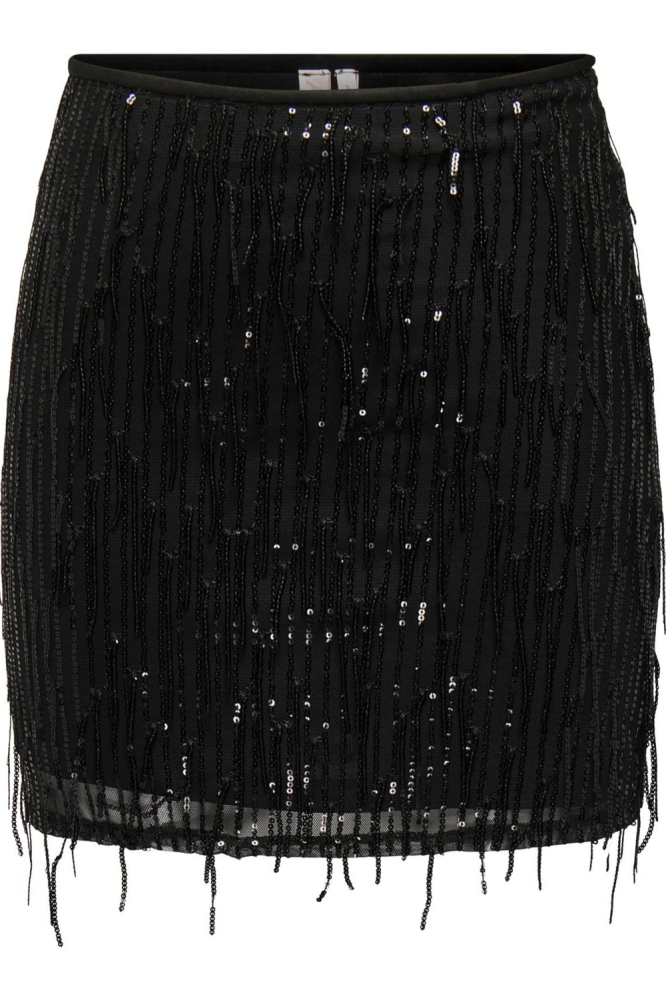 ONLSPACY SHORT SEQUINS SKIRT WVN 15305742 BLACK/BLACK SEQU