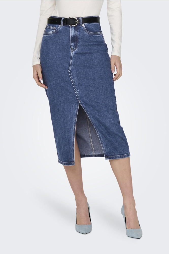 ONLSIRI FRONT SLIT SKIRT DNM GUA NO 15324365 MEDIUM BLUE DENIM