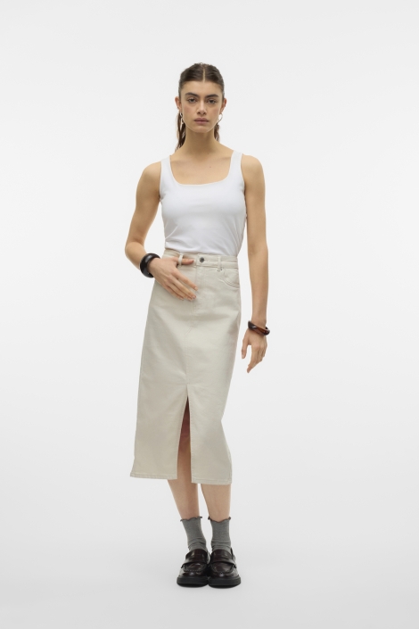 Vero Moda vmveri hr calf denim skirt ga mix n