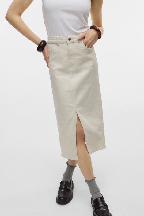 Vero Moda vmveri hr calf denim skirt ga mix n