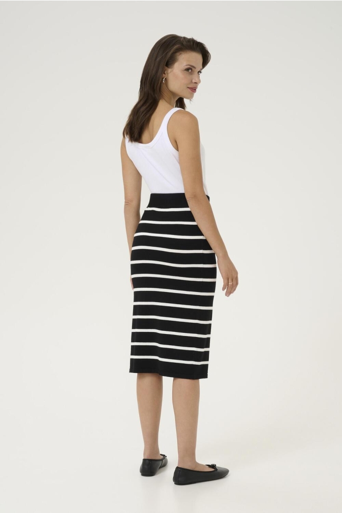 KALIZZA KNIT SKIRT 10509798 107263 BLACK/CHALK STRIPE