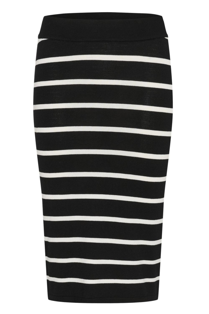 KALIZZA KNIT SKIRT 10509798 107263 BLACK/CHALK STRIPE