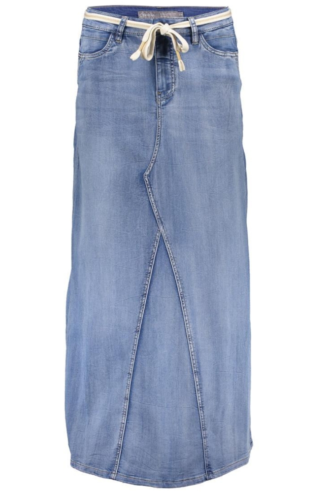 WIJDE MIDI ROK 56006 10 MID BLUE DENIM