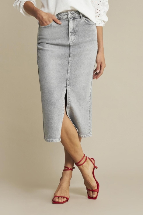 Red Button sibelle skirt grey denim