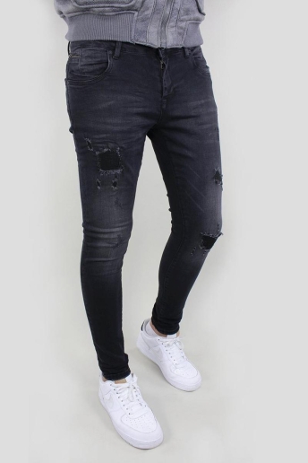 Gabbiano Jeans ULTIMO SKINNY FIT JEANS POWERFLEX 82655 BLACK DESTROYED