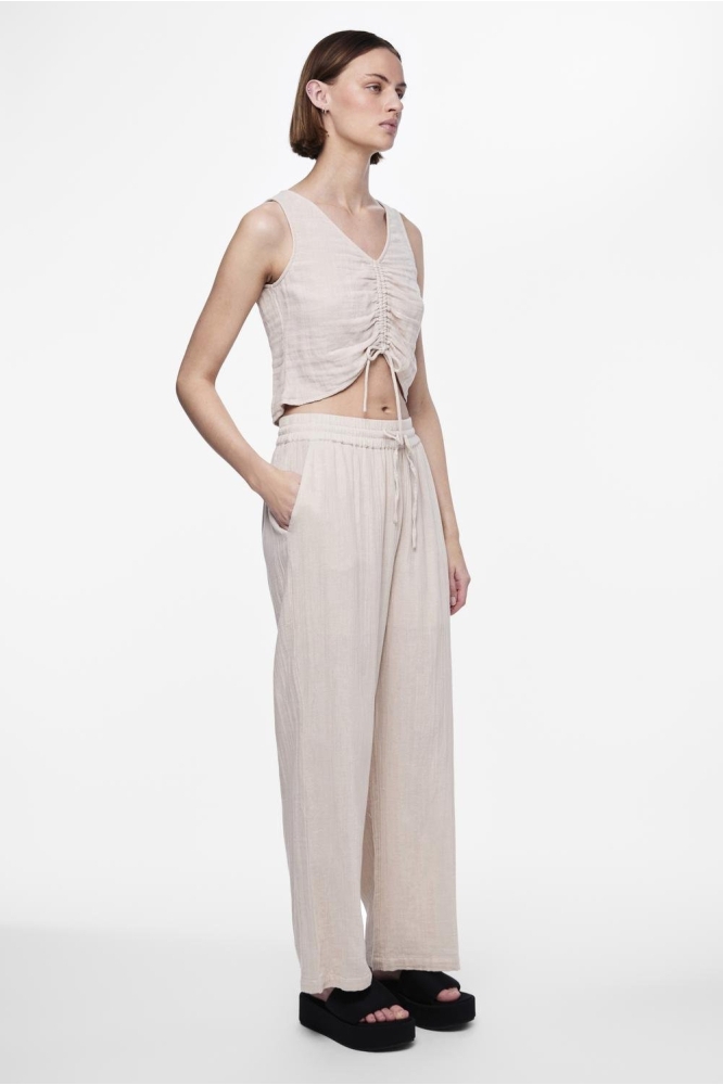 PCMASTINA HW WIDE PANTS 17148778 Silver Gray