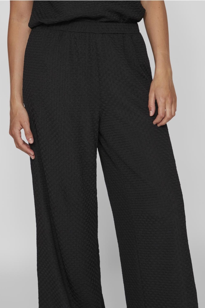 VIVALLIE HW WIDE PANTS/TES 14097774 BLACK BEAUTY