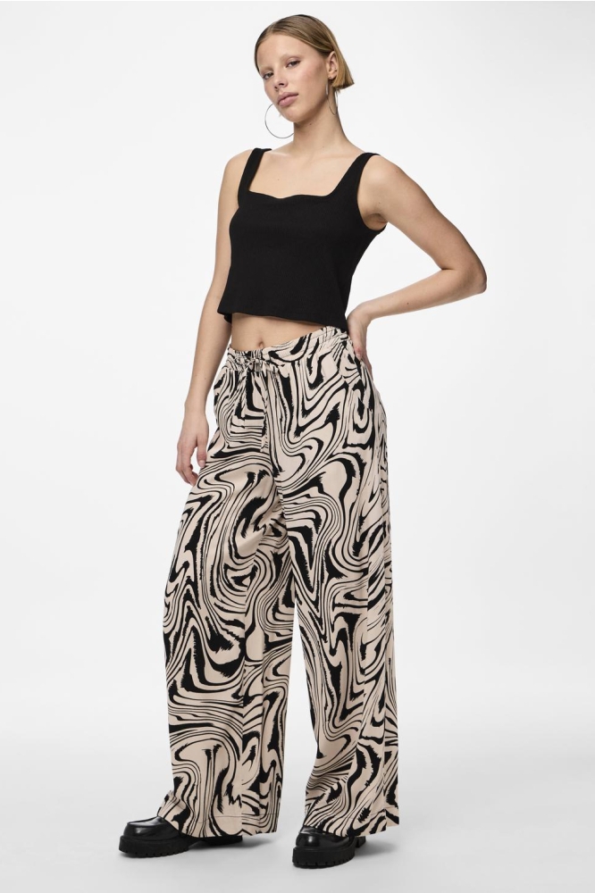 PCKIMMIE HW PANTS 17149839 Silver Gray/GRAPHIC