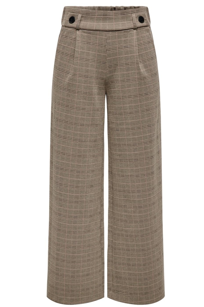 JDYGEGGO MIA LONG CHECK PANT JRS NO 15242797 WALNUT/ROSE CHECK