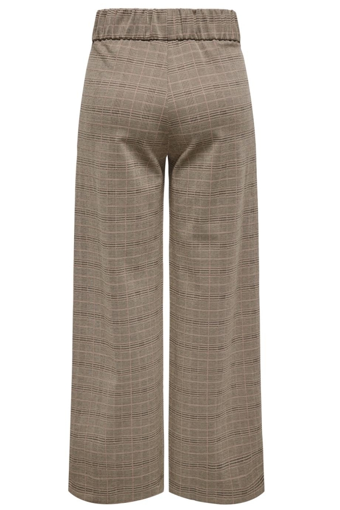 JDYGEGGO MIA LONG CHECK PANT JRS NO 15242797 WALNUT/ROSE CHECK