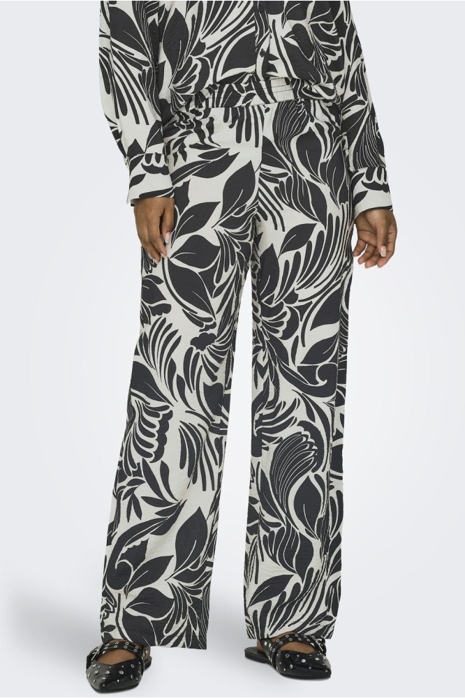 JDYNOA MW PANTS WVN 15328104 WHITECAP GRAY/BLACK GRAPHIC