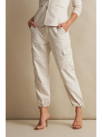 Red Button Broek CONNY CARGO COTTON LINEN SRB4167 Pearl
