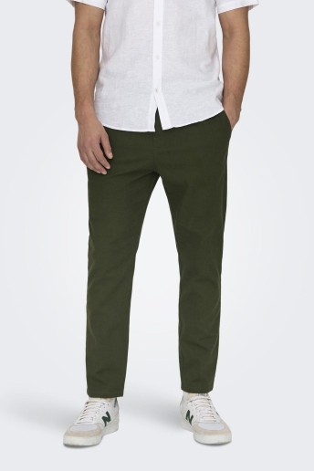 Only & Sons Broek ONSLINUS CROP 0007 COT LIN PNT NOOS 22024966 Olive Night