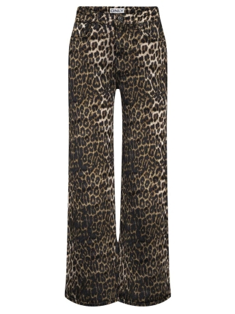 Only Broek ONLJUICY-ANLIE HW WIDE AOP PANT PNT 15342522 BLACK/LEO