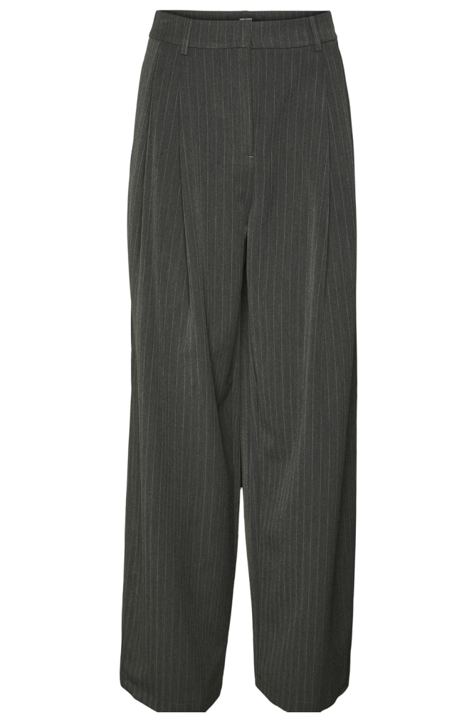 VMSILJE MW WIDE PINSTRIPE PANTS 10319718 Dark Grey Melan/PINSTRIPE