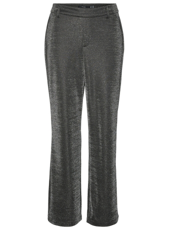 Vero Moda Broek VMSHALI MW STRAIGHT SHINY PANT 10318743 BLACK/SILVER LUR