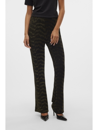 Vero Moda Broek VMLUCY HW GLITTER FLARED PANT JRS 10316752 Black/GOLD LUREX