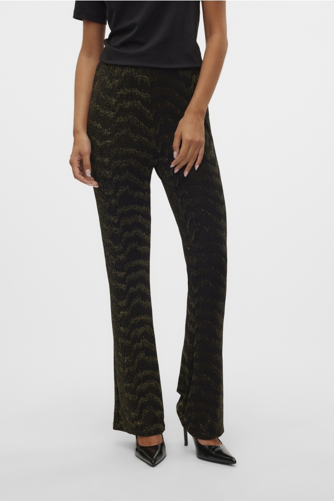 VMLUCY HW GLITTER FLARED PANT JRS 10316752 Black/GOLD LUREX