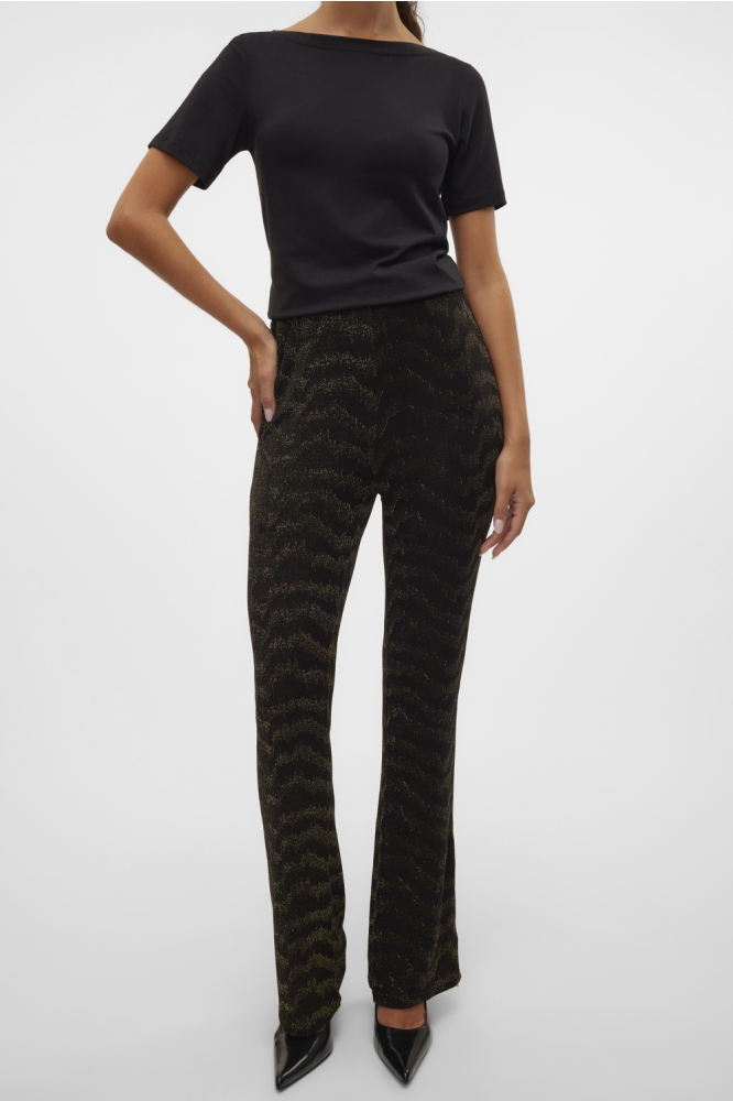 VMLUCY HW GLITTER FLARED PANT JRS 10316752 Black/GOLD LUREX