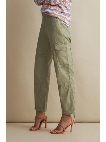 Red Button Broek CONNY CARGO COTTON LINEN SRB4167 268 TEAGREEN